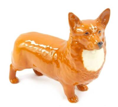 A Beswick figure of a Corgi, double back stamp to feet, 14cm H.