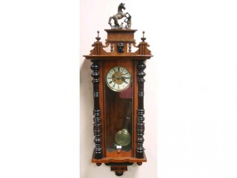 A late Victorian Vienna style wall clock