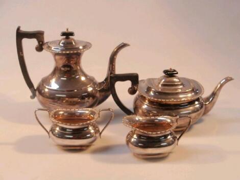 An Elizabeth II four piece silver tea and coffee set