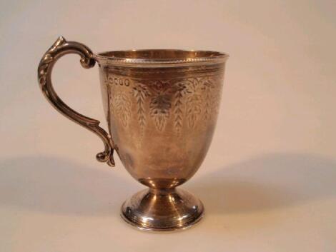 A Victorian silver christening mug