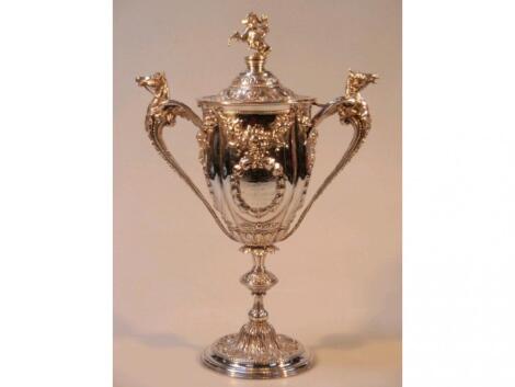 The Rufford Hunt Cup. A fine Victorian silver trophy cup by James Dixon