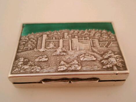 A George V silver snuff or stamp box