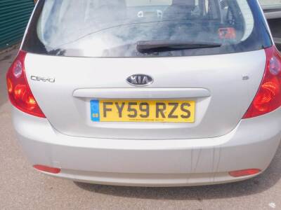A Kia Cee'd LS, FY59 RZS, petrol, five door hatchback, 1591cc, silver, circa 57,755 recorded miles, first registered 14/09/2009, V5 present, MOT expired 14/09/18. - 6