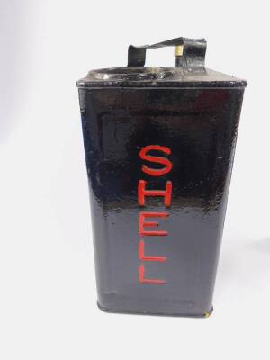 A Shell Petroleum can with brass cap and integral oil cylinder. - 2