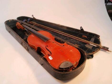 A students violin, 36cm, cased