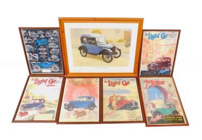 A set of six and another poster prints of the Austin Seven.