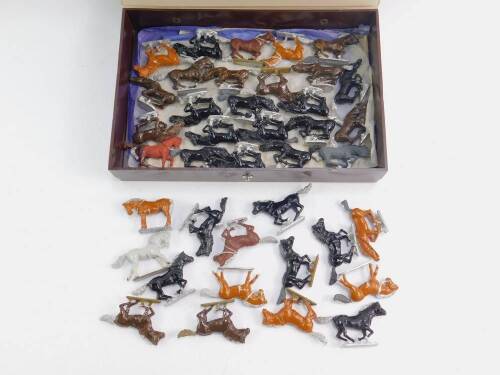 Various 20thC lead figures, cavalry horses, various colours, including brown, 3cm H, etc. (qty)