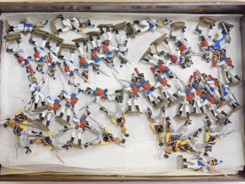 Various 20thC lead soldiers, Saxon Napoleonic set, riflemen, 4cm H, etc. (qty)