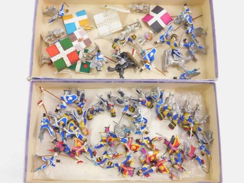 Various 20thC lead soldiers, Napoleonic include figures for horses, 4cm H, some holding flags, etc. (qty)