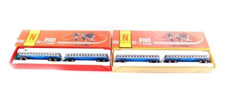 A Piko N gauge 1:16 9mm train two piece set, and another PIKO EVP 42, -M, boxed. (2)