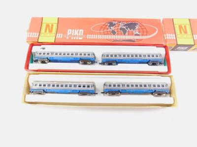 A Piko N gauge 1:16 9mm train two piece set, and another PIKO EVP 42, -M, boxed. (2) - 2