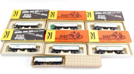 Various Piko N gauge boxed train accessories, Inter Frigo rolling stock, other trucks, etc, all boxed. (qty)