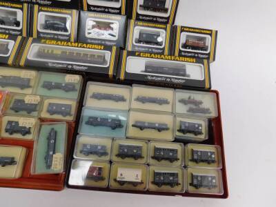 Graham Farish and Peco N gauge coaches and rolling stock, all boxed. (qty) - 2