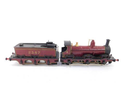 A K's Keyser constructed kit model of a Kirtley locomotive, 00 gauge, Midland Region red livery, 0-6-0, 2357, boxed.