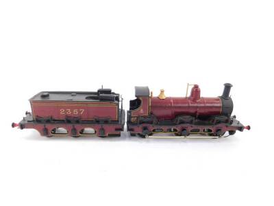 A K's Keyser constructed kit model of a Kirtley locomotive, 00 gauge, Midland Region red livery, 0-6-0, 2357, boxed.