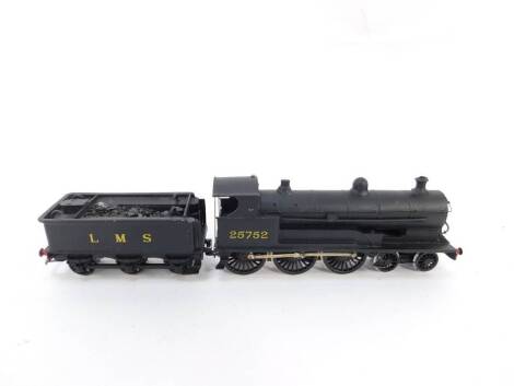 A kit built 00 gauge Prince of Wales Class locomotive, LMS black livery, 4-6-0, 25752.