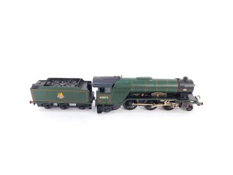 A kit built 00 gauge V2 locomotive King's Own Yorkshire Light Infantry, with motor, British Railways green livery, 2-6-2, 60872.