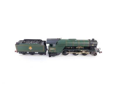 A kit built 00 gauge V2 locomotive King's Own Yorkshire Light Infantry, with motor, British Railways green livery, 2-6-2, 60872.