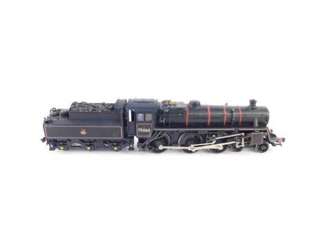 A kit built 00 gauge Standard Class locomotive, BR black livery, 4-6-0, 75060.