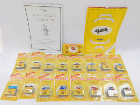 A Matchbox Series 40th Anniversary Collection Commemorative Pack, together with Matchbox Original Recreations, boxed and packaged, and a Matchbox 1987 calendar. (14)