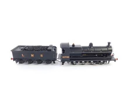 A kit built 00 gauge locomotive, LMS black livery, 0-8-0, 12790.