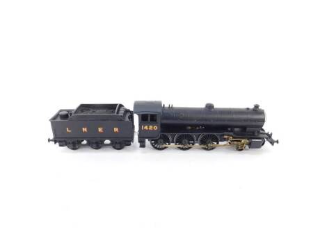 A DGH kit built locomotive, LNER black livery, 4-6-0, 1420, boxed.