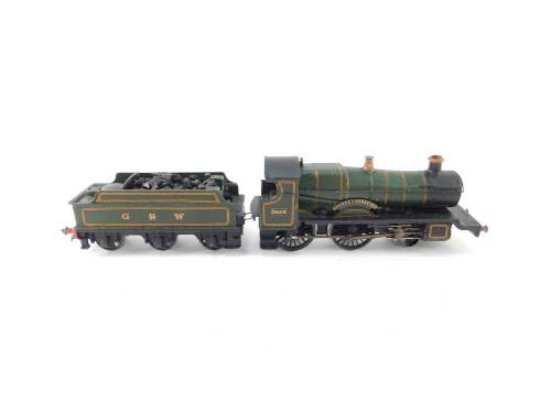 A Wills Finecast kit built 00 gauge County Class locomotive County of Hereford, GWR green livery, 4-4-0, 3828, boxed.