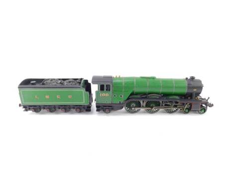 A kit built 00 gauge locomotive Spearmint, LNER green livery, with motor, 4-6-2, 100.