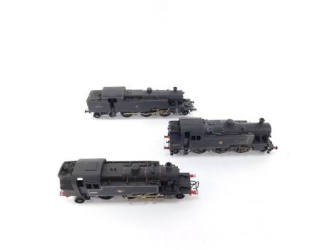 Three kit built 00 gauge tank locomotive, BR black livery, comprising a 2MT-A Class engine, 2-6-2, 41210., BR3/2 locomotive, 2-6-2, 82011., and a 4P-D locomotive, 2-6-4T, 42326.