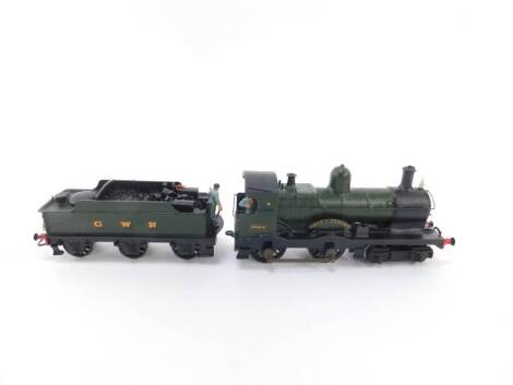 A Nu-cast kit form 00 gauge 3252 Class locomotive Isle of Jersey, GWR green livery, 4-4-0, 9084.