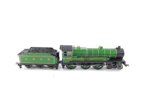 A kit built 00 gauge locomotive Valour, LNER green livery, 4-6-0, 6165, unmatched box.