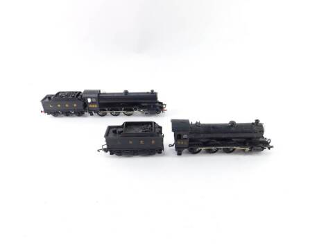 A DJH kit built 00 gauge locomotive, LNER black livery, 4-6-0, 1452, together with a further locomotive, 846, both boxed. (2)