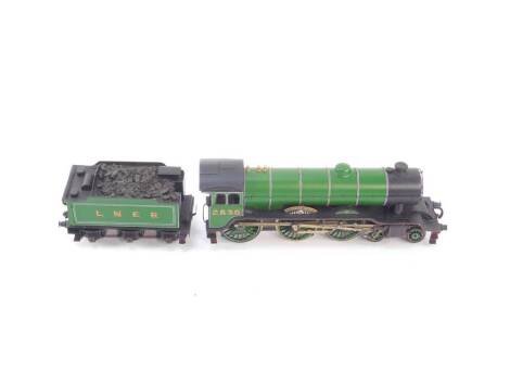 A kit built 00 gauge locomotive Tottenham Hotspur, LNER green livery, 4-6-0, 2830.