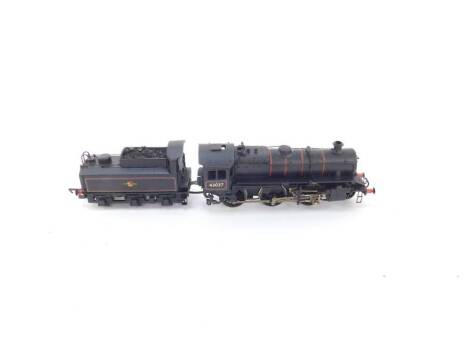 A kit built 00 gauge 4F-A Class locomotive, BR black livery, 2-6-0, 43037.