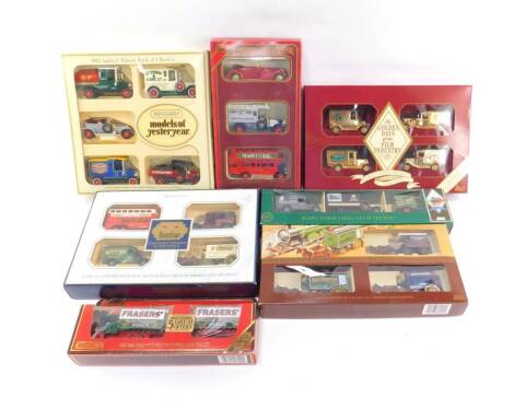 A Matchbox die cast Models Of Yesteryear Limited Edition Pack Of 5 Models 1982, Lledo Hamleys Special Limited Edition Set Of 4, The Golden Days Of The Film Industry Special Limited Edition, Matchbox Models Of Yesteryear Limited Edition 3 Vehicle Gift Set,