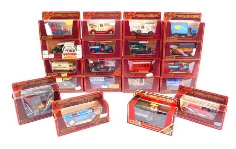 Matchbox Models Of Yesteryear die cast vintage trucks and motorcars, boxed, including a 1928 Mercedes Benz SS Y-16, 1918 Crossely Beer Lorry Y-26, 1932 Bugatti type 51 Y-11, and a 1930 Ford Model A Van Y-22. (19)