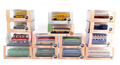 Oxford die cast omnibus and commercial vehicles, scale 1:76, boxed. (14)