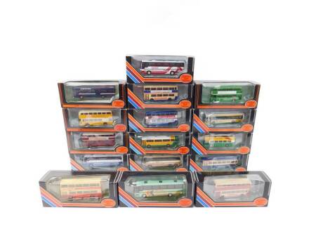 Gilbow die cast models of buses and coaches, Exclusive First Editions, scale 1:76, boxed. (16)