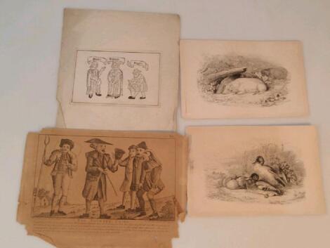 A collection of wood cut engravings and other antiquarian engravings