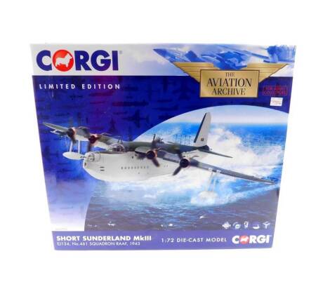 A Corgi limited edition Aviation Archive die cast model of a Short Sunderland MKIII, scale 1:72, No 461 Squadron, RAAF 1943, AA27501, boxed.