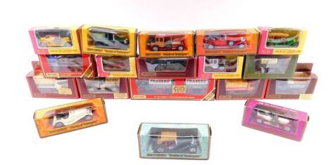 Matchbox Models Of Yesteryear die cast vintage lorries, motorcars, etc., all boxed. (18)