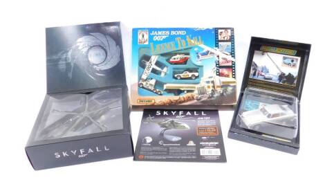 A Matchbox die cast James Bond License to Kill set, Italeri Augusta Helicopter, AW101, scale 1:100, and a Scalextric Goldeneye Aston Martin DB5, all boxed. (3)