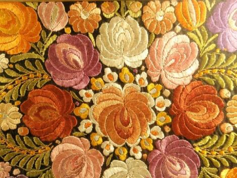 A silk needlework panel