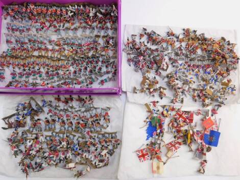 Various 20thC lead soldiers, Napoleonic type, British flag bearers, 8cm H, etc. (qty)