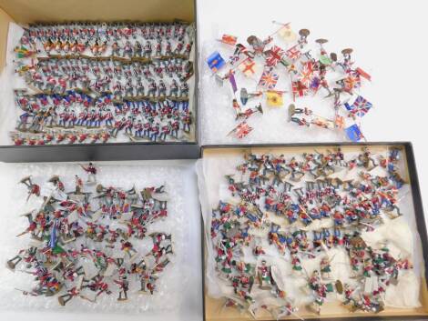 Various 20thC lead soldiers, to include British Regimental flag bearers, 7cm H, etc. (qty)