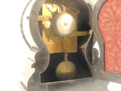 A 19thC ebonised balloon mantel clock - 3