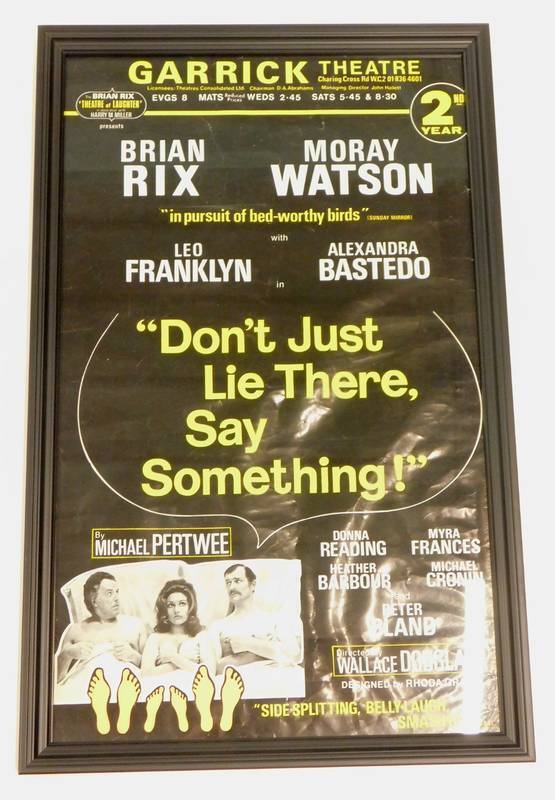An original theatre poster for the comedy Don't Just Lie There Say ...