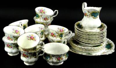 A Royal Albert Berkeley pattern part tea service.