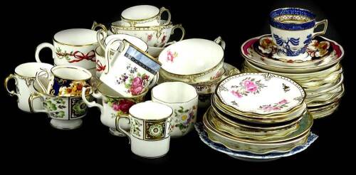 A quantity of cups and saucers, to include Royal Crown Derby, Royal Pinxton Roses, Royal Albert, Spode, Stamford Flowers etc.