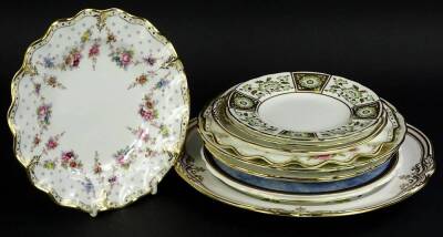 A collection of decorative plates, to include Royal Crown Derby Royal Antoinette, Green Derby panel, Spode Stamford Flowers etc.